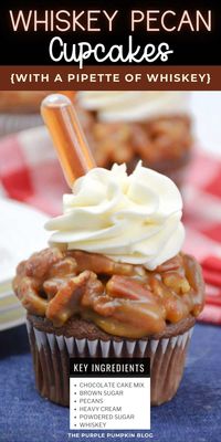 Boozy cupcakes??? Yes, please!!! Whip up a storm with these outrageously delicious Whisky Pecan Chocolate Cupcakes, perfect for nights in with friends, birthday treats, or just a tasty snack!