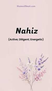 Nahiz is a Boy name with Arabic origin thats popular in Islamic countries and it means Active; Diligent; Energetic