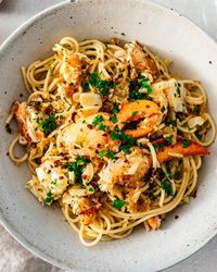 The BEST Garlic Lobster Pasta · i am a food blog