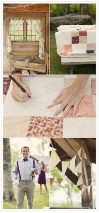 Love the wedding quilt guest book idea. Truly a wonderful keepsake