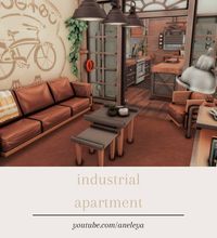 i made an industrial looking apartment ♡ | gallery id: aneleya 🧱 #thesims #thesims4 #apartmentrenovation #apartment #renovation #speedbuild