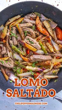 This lomo saltado recipe is a classic beef stir from from Peru with marinated beef strips quickly stir fried with french fries and lots of vegetables. So delicious! We're cooking up an amazing Beef Stir Fry recipe in the Chili Pepper Madness kitchen, my friends. We love a good stir fry here, with lots of sliced beef, vegetables, spicy peppers and so much more.