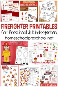 Free firefighter printables for preschool kids! Focus on community helpers and fire safety with these printable learning activities.  #preschoolprintables #firesafety #communityhelpers