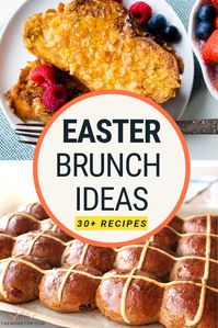 The best collection of Easter Brunch Ideas! Your family will love these fun and festive breakfasts on Easter morning. Find kid friendly recipes, casseroles, hot cross buns and other easy recipes. See the brunch ideas on www.theworktop.com. || #easterrecipes #easterbrunch