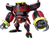 Yo soy Omega, el último de los robots E-Series! — E-123 Omega E-123 Omega ( オメガ Omega?), o, técnicamente, E-123 Ω, es un robot ficticio del universo de videojuegos Sonic the Hedgehog, que apareció por primera vez en Sonic Heroes. Él tiene un gran parecido a otro personaje en la serie, E-102 Gamma (hay una posible inspiración del diseño), que forma parte de la misma línea de producción robótica de la serie. En los juegos, fue creado por el Doctor Eggman, y está decidido a acabar con él debido a