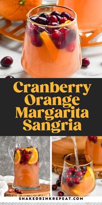 Orange Cranberry Margarita Sangria is a fun, fresh, and festive drink. It's the perfect cocktail for all occasions, especially Christmas! You and your guests will love this festive flavor combination.