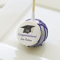 Mortarboard, Purple Personalized Graduation Cake Pops