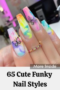 Spice up your manicure with these 65 cute and funky nail designs that are bursting with personality! From bold patterns and vibrant colors to quirky shapes and playful accents, these nail art ideas will make your fingertips the center of attention. Perfect for those who love to express their creativity and stand out from the crowd. Tap the link for more style inspiration!