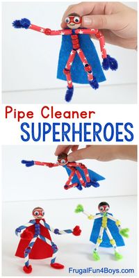 How to Make Pipe Cleaner Superheroes - Awesome superhero craft for kids!!