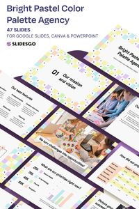 Download the Bright Pastel Color Palette Agency template for PowerPoint or Google Slides

#Slidesgo #FreepikCompany #presentations #themes #templates #GoogleSlides #PowerPoint #GoogleSlidesThemes #PowerPointTemplate #company #marketing #agency #pastel #minimalist #pattern #background #stars  #Canva #CanvaTemplate #presentationideas #presentationdesign #powerpointdesign