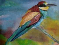 bee eater on canvas handmade on canvas