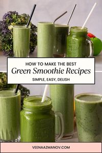 Jumpstart your mornings with these energizing green smoothies! Perfect for detoxing and loaded with healthy ingredients like spinach, ginger, and avocado.