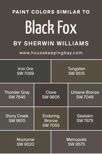 Similar colors are crucial in design and decor because they create a harmonious look and feel in any space. By using shades like Black Fox SW 7020 by Sherwin Williams and its related colors, you can achieve a seamless transition from one room to another, or add depth and dimension without overwhelming the senses. These colors work together by sharing common hues and undertones, which allows for a sophisticated and cohesive palette.