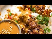 Thai Chicken Satay skewers with Thai Peanut Sauce - you'll be astonished how easily you can replicate this authentic Thai restaurant favourite!