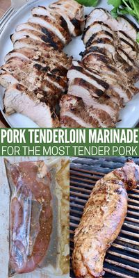 Create the most tender and juicy pork tenderloin with this easy TESTED and PERFECTED Pork Tenderloin Marinade recipe! With 8 simple ingredients and a quick 1 hour marinade, say good bye to dry, boring pork forever! I recommend grilling the pork tenderloin after marinating it, but you can also toss it on the smoker, pan fry it, or bake it in the oven.