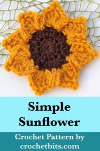 Learn how to crochet a sunflower by following this step-by-step tutorial. #crochetsunflower #crochetsunflowerpattern #crochetpattern #crochet #howtocrochet