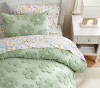 Textured Daisy Jacquard Duvet Cover & Shams