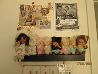 part of my wall! my most prized possesions <3 #bebichhichi #monchhichi #pinterest #dolls #cute #toys #coquette #monchichi #tanuki #silly #blythe #blythedoll