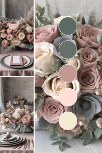 If you are looking for ideas to help you create your wedding color palette, then check out these beautiful sage green, dusty pink, grey, and cream wedding color ideas to help inspire you! | Wedding color schemes | Wedding color palettes | Wedding theme | Wedding theme ideas | Wedding colors | Wedding color inspiration | Wedding color ideas | Wedding themes | Wedding colors unique | Fall wedding color ideas | Winter wedding color ideas | Spring wedding color ideas | Summer wedding color ideas |