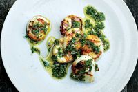 Grilled Scallops with Lemony Salsa Verde