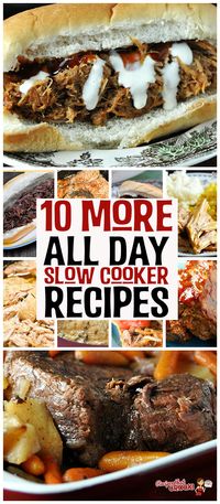 Whether you have a long workday ahead or tons of plans that will keep you from having time (or energy!) to throw dinner together at night, these 10 More All Day Crock Recipes will help you have dinner on the table!