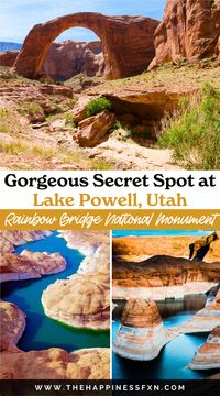 Gorgeous Secret Spot at Lake Powell, Utah - Rainbow Bridge National Monument | Psst! Ready to find out how to see Rainbow Bridge National Monument? It's one of America's top travel destinations for good reason! If you're looking for your next vacation getaway, then be sure to consider going here. We share how to get here (and more) inside