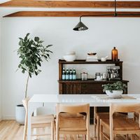 J. Reiko Design + Co. on Instagram: ""One cannot eat well, love well or sleep well, if one has not dined well." I could not agree more! With the Crabapple Street project, we wanted to create a space where family and friends could gather and create memories while dining at the table. This dining room is modern with subtle vintage touches. I have to say the wood ceiling beams are one of my favorite architectural features of this space. Tell me, what are some of your favorite memories while gathe