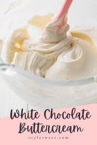 If you are a fan of simple American-style buttercream, then you are going to love this White Chocolate Buttercream Frosting. Adding melted white chocolate gives it a creamy, vanilla taste that pairs beautifully with so many different desserts.