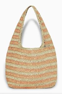 MINI RAFFIA SHOULDER BAG - BEIGE / ORANGE / STRIPED - COS