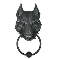 8.5 Inch Evil Wolf Gargoyle Resin Door Knocker Statue Figurine