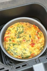 Are you looking for some quick and easy air fryer breakfast recipes? Try out this breakfast frittata in an air fryer, it's the perfect way to start the day!