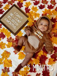 Monthly baby photo - three month milestone pictures - baby letterboard photo - fall thanksgiving baby pics