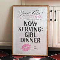 Girl Dinner College Apartment Print Funny Kitchen Prints - Etsy