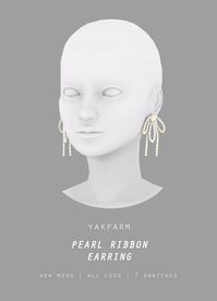 YAKFARM | SIMS 4 Pearl Ribbon Earring D O W N L O A D (no...