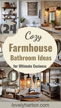 Embrace simplicity with chic farmhouse bathroom designs! Create a cozy sanctuary that celebrates rustic charm and modern comforts, drawing inspiration from these stylish spaces. Perfect for those who love a blend of old and new, these bathrooms are a haven of tranquility. Click now for inspiration and then save this pin for later! #FarmhouseBathroom #RusticChic #CozyLiving