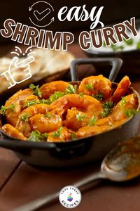 This easy shrimp curry will easily become a new favorite recipe in your household. It's easy, tasty, and family friendly.