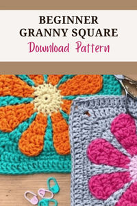 This is a fun beginner granny square you can use for granny square blanket or a granny square purse.