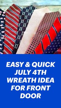  

Here's what you'll need:
 • Dollar Store (or old red blue and white) Ties
 • Wreath Frame
 • Safety pins

