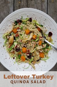 Turn leftovers from your holiday turkey dinner into this Leftover Turkey Quinoa Salad!