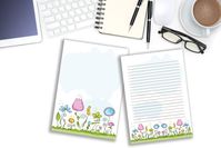 Floral Letter Writing Paper Printable, Digital Download, Printable Stationery, Note, A4, Letter