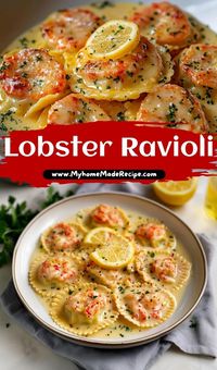 Lobster Ravioli in a Zesty Lemon Butter Sauce: Indulge in tender lobster ravioli drizzled with a rich, zesty lemon butter sauce and Parmesan! #LobsterRavioli #GourmetMeals #LuxuryDinner #RecipeOfTheDay #LemonButterSauce #PastaRecipes #SpecialOccasions #SeafoodLovers #ElegantDining #WeeknightGourmet