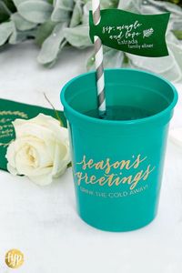 Season's Greetings! Check out these customized cups for your next Christmas party!