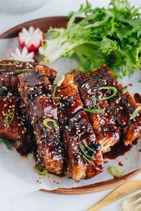 Don't wait till the weekend to make ribs! With the Instant Pot, these Sticky Asian Ribs are ready in a little bit over an hour! They are finger-licking good! #instantpotrecipes #ribs #ribsinstantpot #asianribs | Easy Japanese Recipes at JustOneCookbook.com