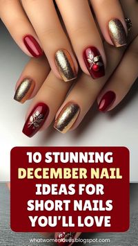 Get ready for the season with these chic December nails ideas for short nails! From red and gold combos to pastel snowflakes, we’ve got simple designs, classy looks, and cute inspo. Whether you’re into gel, acrylic, or french tip styles, these almond and square shapes are holiday-ready! #DecemberNails #HolidayNails