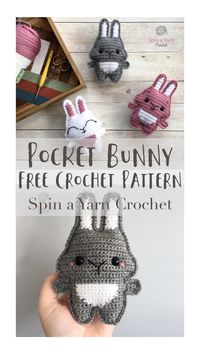 A free crochet pattern from Spin a Yarn Crochet for the next critter in the Pocket Pet series! A bunny!