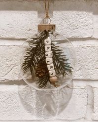 Custom Pinecone Sprig Ornament made to order with your family member, neighbor, friend or special someones name in your life. These are great Christmas gifts. People love giving the gift of personalization, especially, for those not so common names.