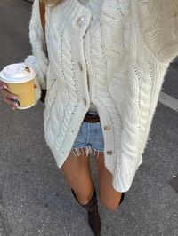 Women's Casual Solid Color Knitted Cardigan Beige Sweater Texture Pattern Mid-Length Cardigan Coat Oversized Sweater Warm Sweater Cardigan Apricot Casual  Long Sleeve Knitwear Plain  Non-Stretch  Women Clothing, size features are:Bust: ,Length: ,Sleeve Length: