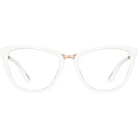 Dare to be bold in these next-level square glasses. The glossy hand-polished acetate eyeglasses features a rose gold bridge and temple arms. This look wears well as both chic glasses and fun sunglasses. For added comfort the lightweight style is fitted with spring hinges. It is available in red white tortoiseshell with blue accents or pink tortoiseshell. | Zenni Women's Cat-Eye Prescription Eyeglasses White Tortoise Shell Mixed