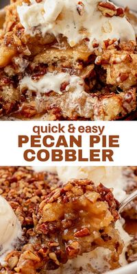 Move over traditional pecan pie because this pecan pie cobbler is just as rich and gooey, without the pie crust. It's easy to make and features all the best fall flavors like pecans and a brown sugar caramel center.