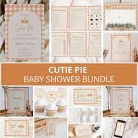 Cutie Pie Baby Shower Invitation Bundle, Cutie Pie Baby Shower Invite, Fall Baby Shower, Pie Baby Shower Decor, Autumn Baby Shower, Template - Etsy